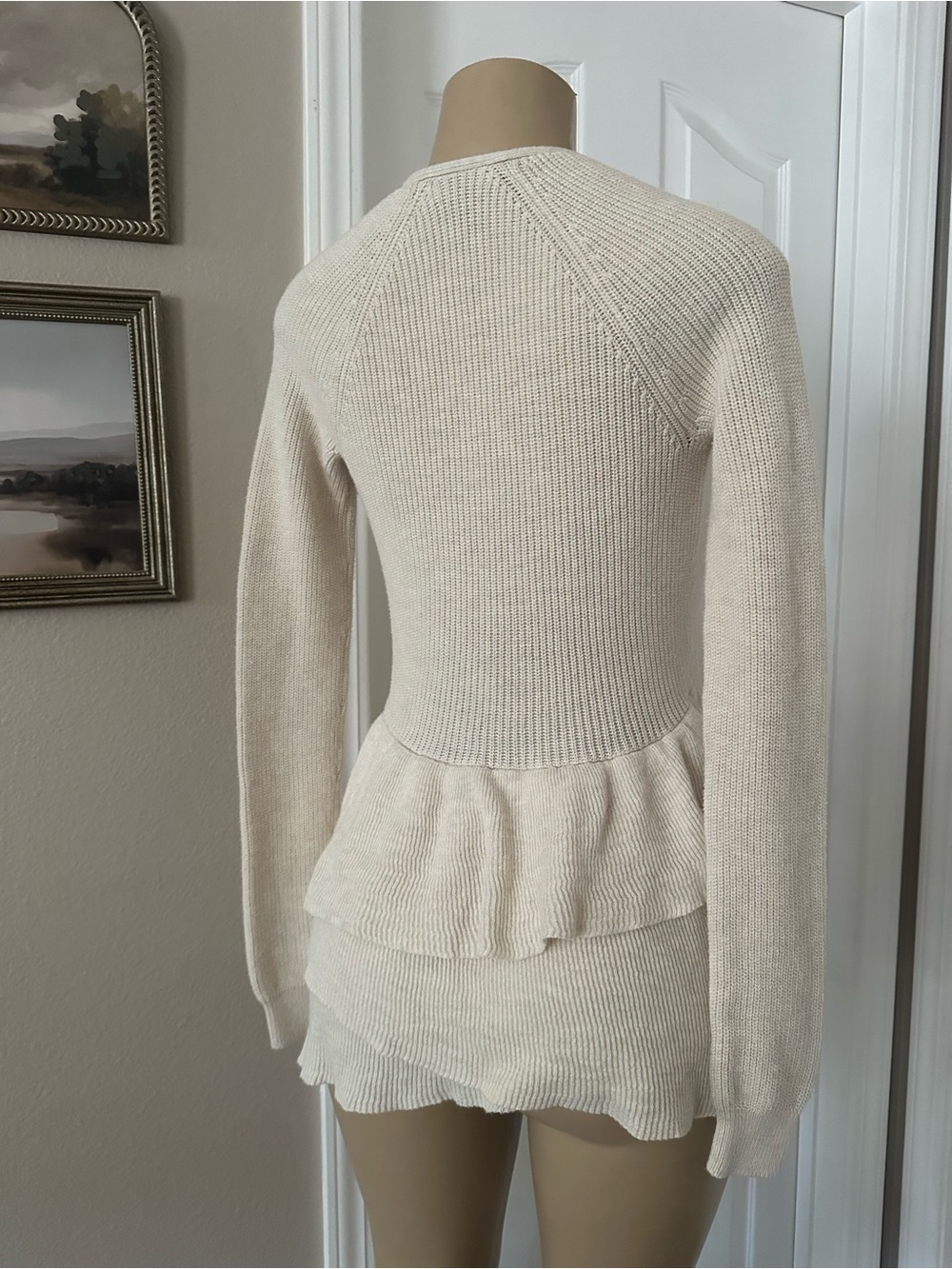 Chelsea28 Cream Open-Front Ribbed Cardigan - Picture 2 of 4